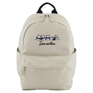Anpassad broderad mini-ryggsäck med pandor, personlig väska för barn, present till dotter inför skolan, anpassade ryggsäckar för ungdomar och barn