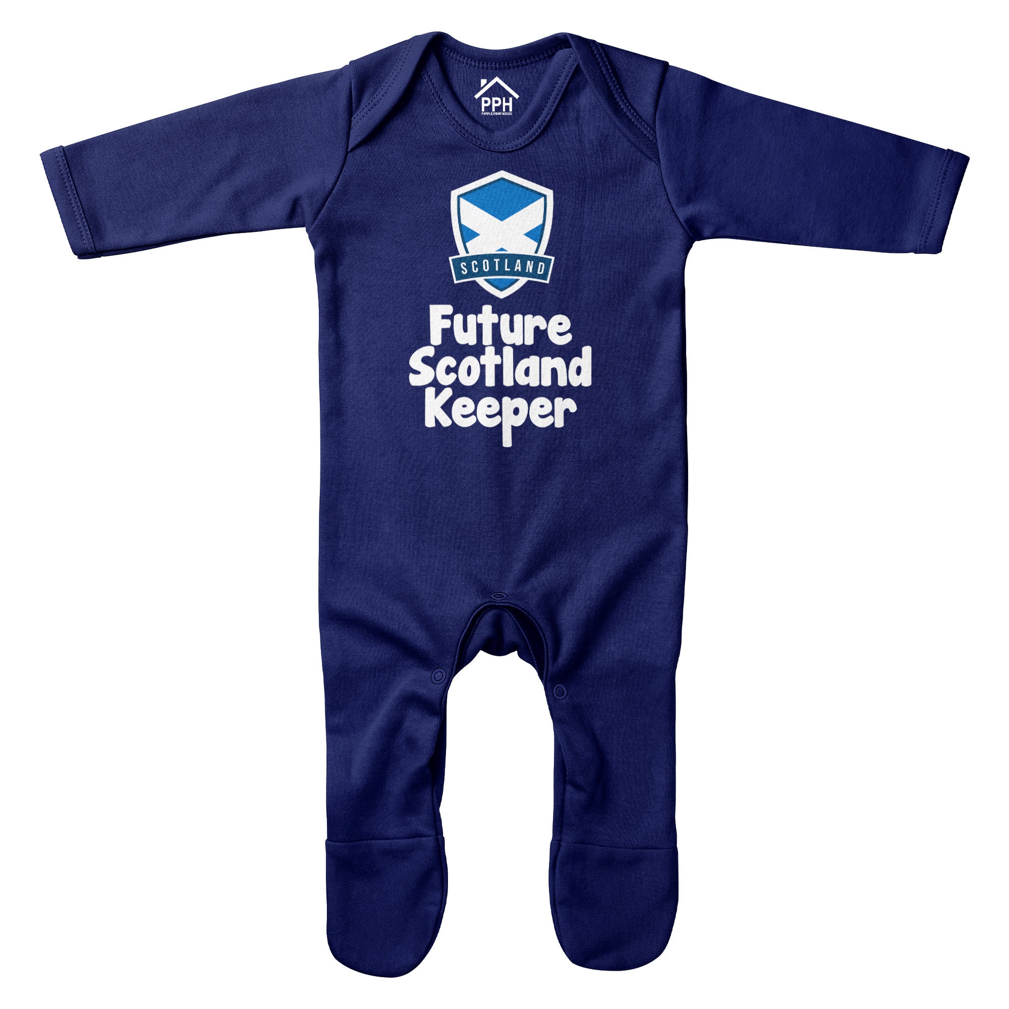 Future Scotland Keeper, Scottish Romper Suit, Sleepsuit for Babies Sleep Baby Grow Boys Scotland Gift Rugby Kit Scottish Football Baby Grow