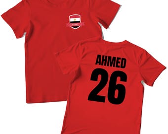 Custom Egypt Football T shirt For Kids, Egypt Shirt for Him or Her, Egypt Top, Egyptian Flag 2026 Red Cotton Tee
