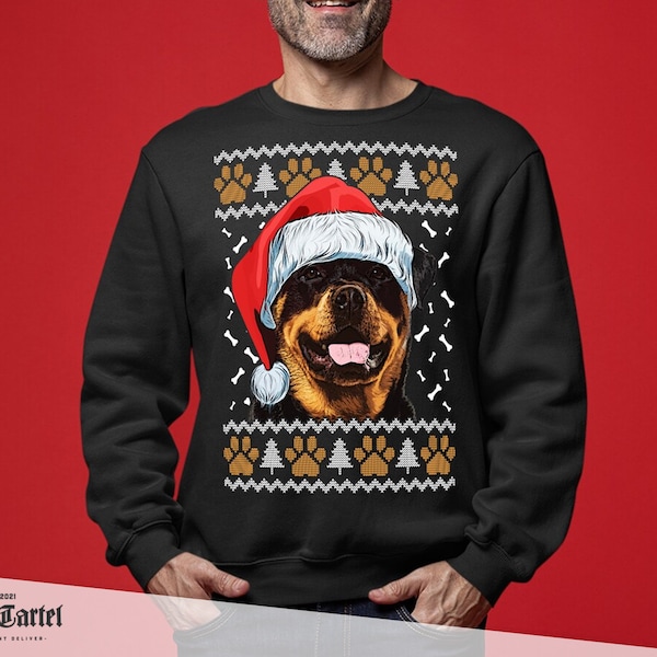 Rottweiler Christmas Sweater, Rottweiler Sweatshirt, Christmas Sweater, Christmas Gift for Her, Mens Womens Kids, Christmas Gift