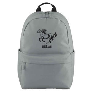 Customised Embroidered Running Horse Design Backpack, Personalised Equestrian Bag for Boys and Girls, Horse Lover Backpack, Pony Lovers Bags