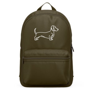 Mini sac à dos teckel brodé femme