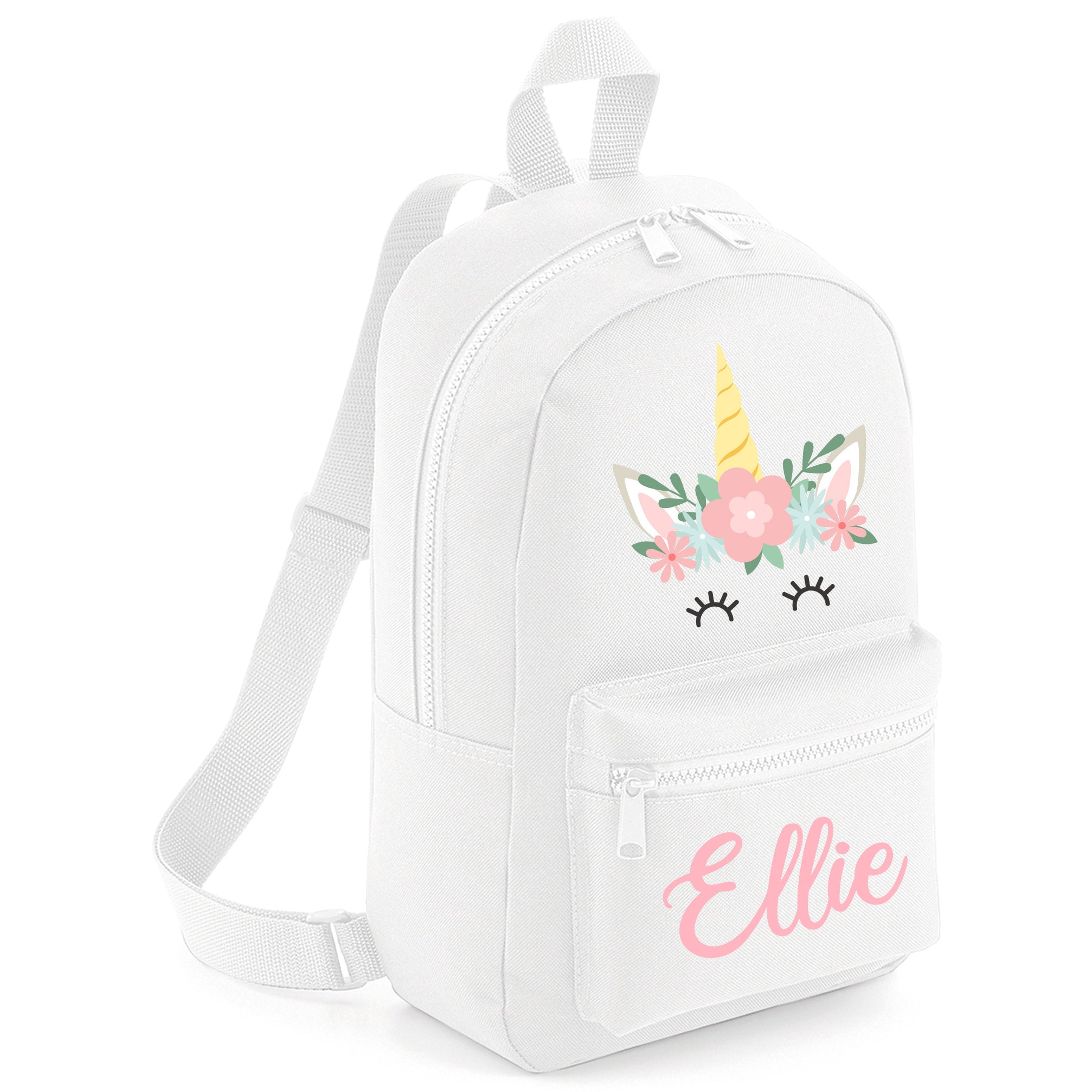 Personalised Mini Unicorn Backpack With ANY NAME Kids Children Teenagers  School Student Rucksack Back to School Bag Backpack MBU1 