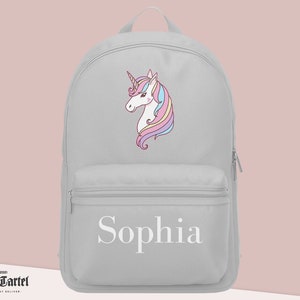 Sac à dos licorne personnalisé avec nom, sac licorne personnalisé, sac à dos licorne pour enfants, mini sac à dos, sac d’école pour filles