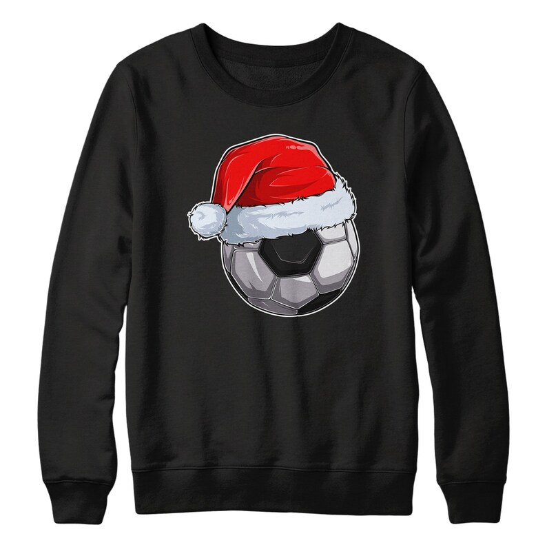 Football Santa Hat, Football Christmas Sweatshirt for Boys Girls Unisex, Funny Jumper for School Xmas Day Novelty Supporters Gifts Xmas 