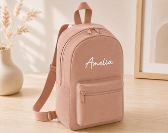 Personalised Embroidered Name Backpack, Custom Bag Text , Personal Mini Backpack, Embroidered Customised Name For School,
