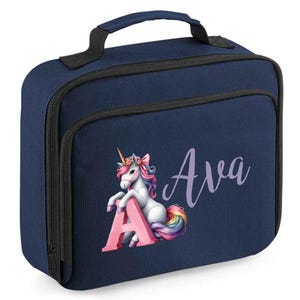 Personalised Unicorn Lunch Bag, Custom Girls Lunch Box, Back to School Gift Idea for Girls, Unicorn Lovers Lunch Bags, Preschool Tote Bags
