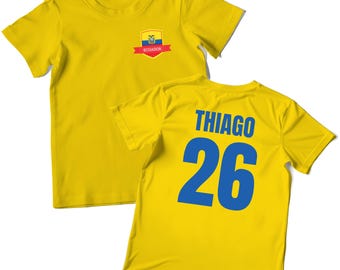 Custom Ecuador Football T shirt For Kids, Ecuador  Shirt for Him or Her, Ecuador  Top, Ecuadorian Flag 2026 Orange Cotton