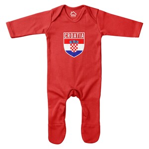 Croatia Name And Number Supporters Outfit, Croatia Football Top, Supporters Tee, Personalised Croatia, Customised T Shirt Babywear Him Hers image 7