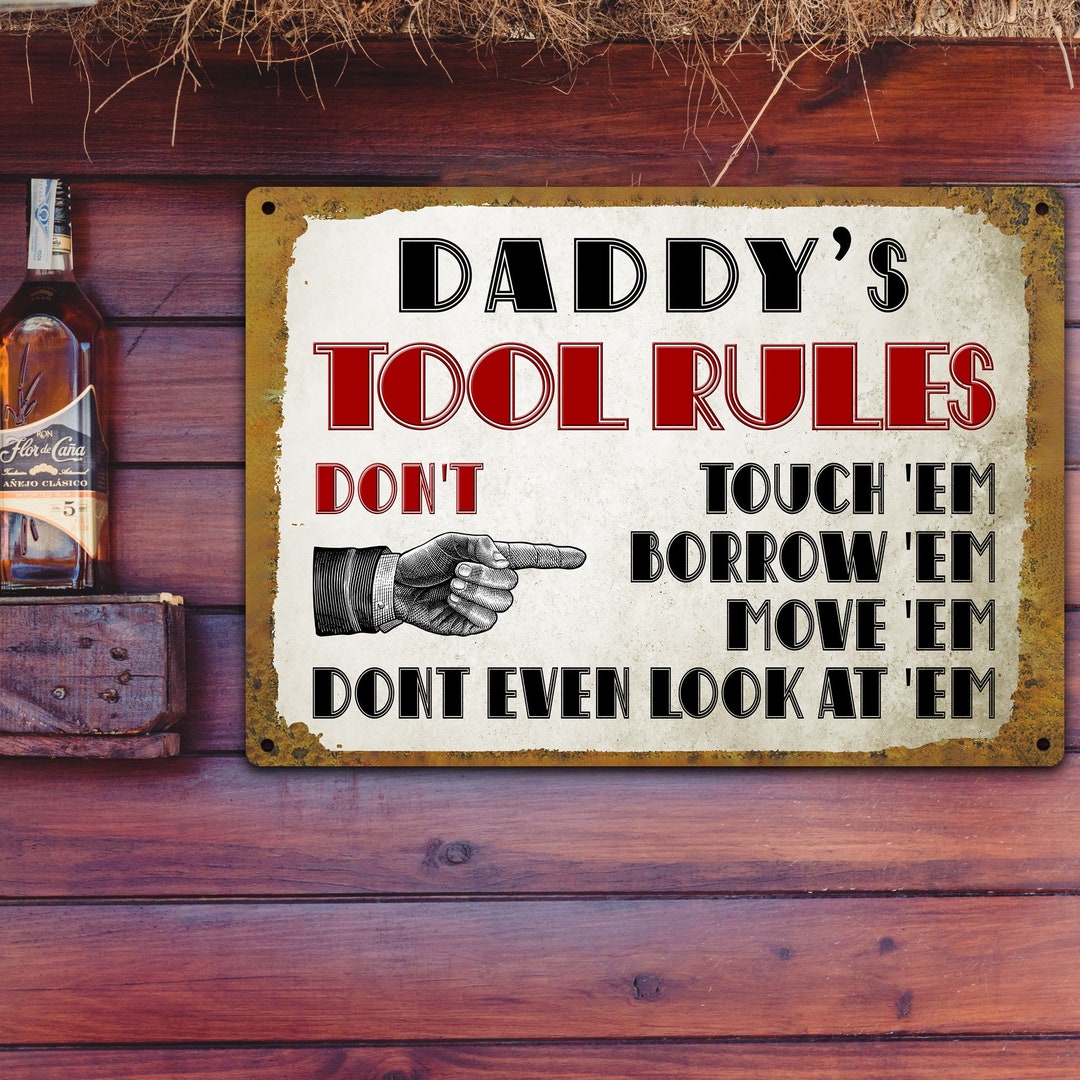 Tool Rules Sign Personalised Tool Rules Sign for Garden & Outdoor, Personalised Tool ...