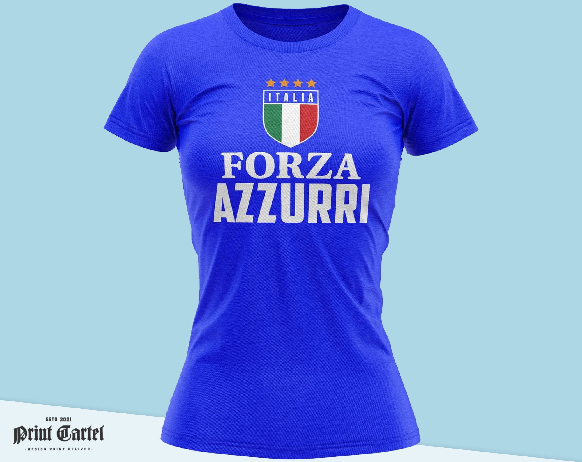 Forza Azzurri Italy Jersey 2021 Football Funs Star Sticker