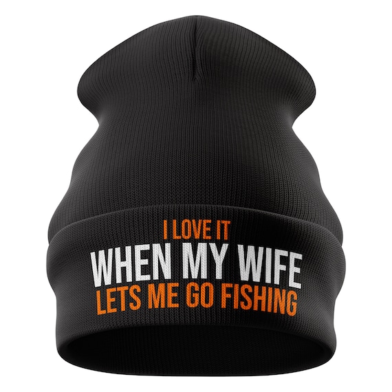 Wife Lets Me Go Fishing Funny Beanie Hat, Fishing Hat, Gift for Fisherman,  Fishing Gift, Husband Anniversary Him Winter Birthday -  Canada
