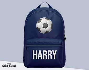 Personalisierter Rucksack mit Fußball und Namen, personalisierter Rucksack für Jungen, Fußball-Rucksack, Jungen-Schultasche, benutzerdefinierter Schultaschen-Name