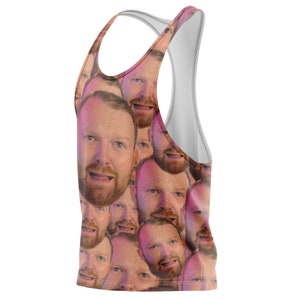Personalisiertes Gesicht über Stringer Weste für Männer, personalisierte lustige Stinger Weste Männer, ihn Geschenke für Junggesellenabschied