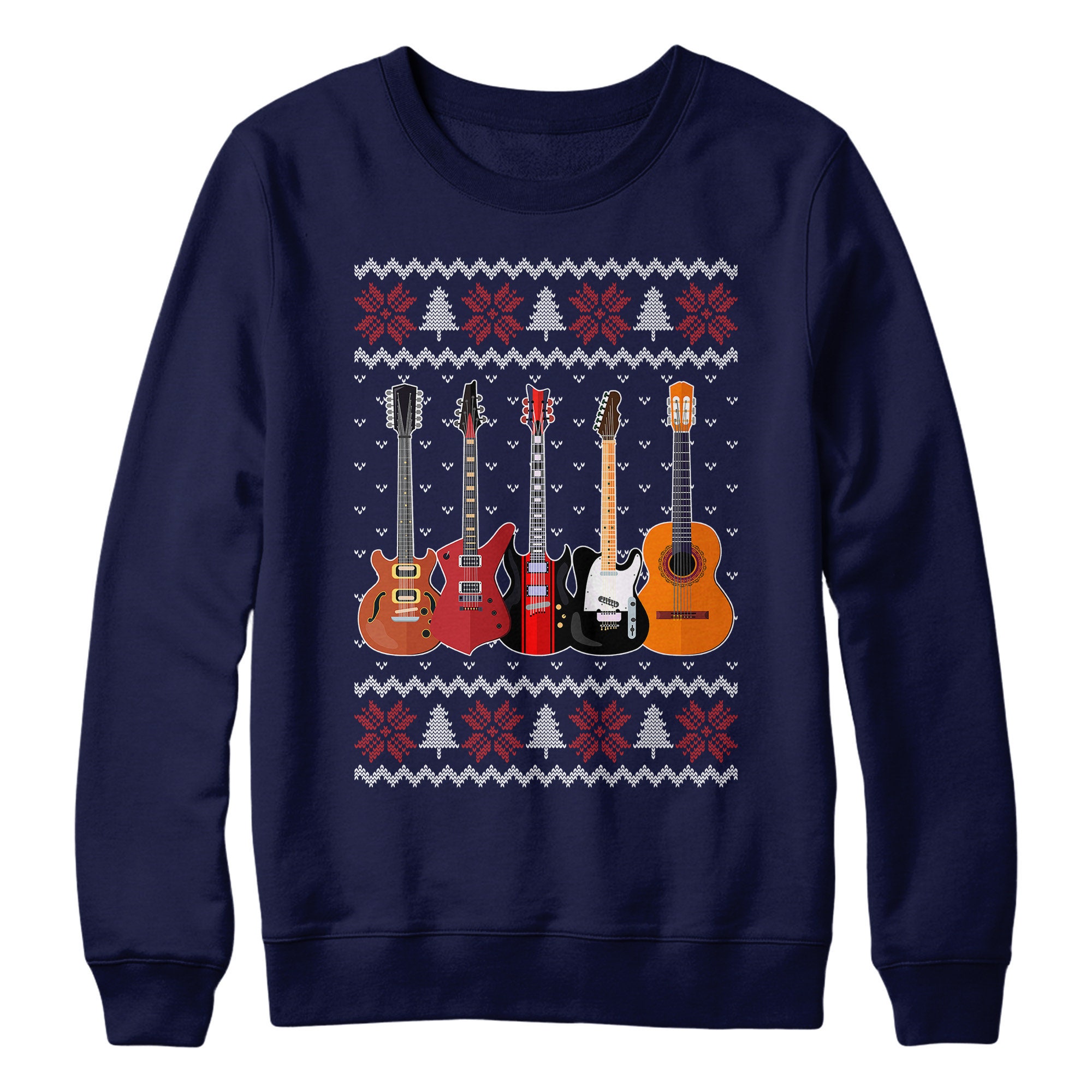 Guitar Christmas Jumper Guitar Christmas Sweatshirt Guitar Music Band Heavy Metal Rock Gifts Game Funny Ugly Sweater Mens Womens Unisex