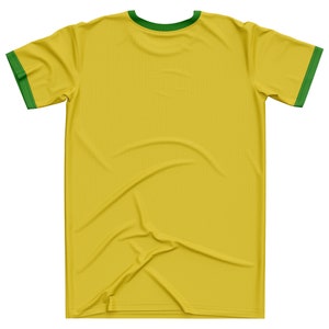 Brazil T Shirt, Brazil Tshirt, Ringer Gold Green Brazil Supporters Shirt, Mens T-Shirt Fan Gifts image 5