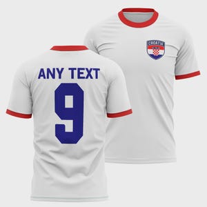 Croatia Personalised Football T shirt For Men, Custom Croatian Badge Mens Tee, Tee For Sports Event, Hrvatska Football Gift image 1