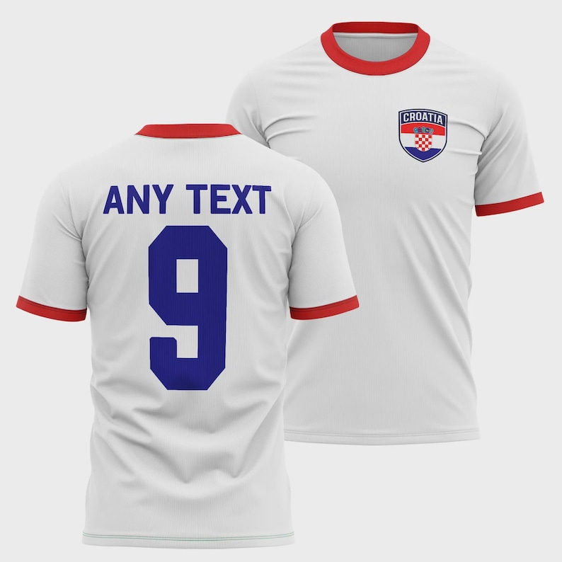 Croatia Personalised Football T shirt For Men, Custom Croatian Badge Mens Tee, Tee For Sports Event, Hrvatska Football Gift image 1