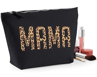 MAMA Leopard Makeup Bag, Gifts For Mum, Mothers Day Gift, Makeup Pouch, Gifts for Mum, Birthday Gift, Mums Makeup Bag, Leopard Print Makeup