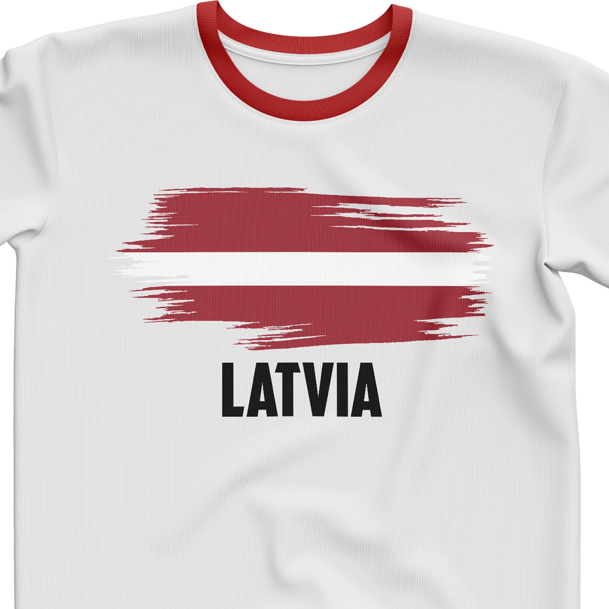 Latvia Flag T Shirt Latvia Tshirt Ringer White Red Latvia Supporters latvia-flag-t-shirt-latvia-tshirt-ringer-white-red-latvia-supporters