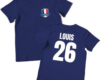 Custom France Football T shirt For Kids, French Shirt for Him or Her, French Top, France Flag 2026 Navy Cotton Tee