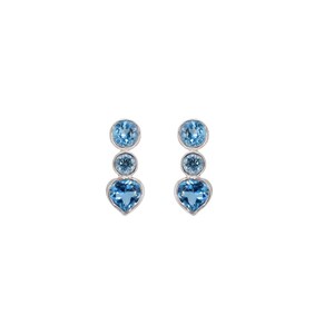 Dainty Blue Topaz Studs 925 Sterling Silver Studs, Natural Blue Topaz Earrings, Gift For Mom Blue Gemstone Jewelry, December Birthstone