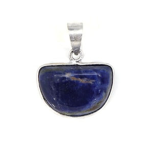 Blue Sodalite 925 Sterling Silver Gemstone Elegant Jewelry Pendant ~ Half Moon Shape Pendant ~Handmade Jewelry ~ Valentine Gift