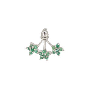 Flower Style Silver Emerald Pendent, Stylish dainty Flower Pattern, Mothers day Gift, Natural Emerald Gemstone Pendant, 925 Sterling Silver