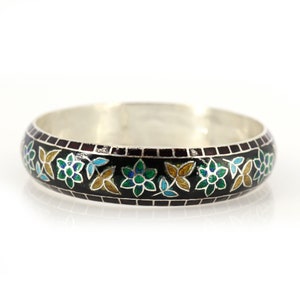 Flower Pattern Enamel Bangle for women, Floral Bangle, One of Kind Bangle, Top Trending Enamel Bangle, Meenakari Bangle from India,