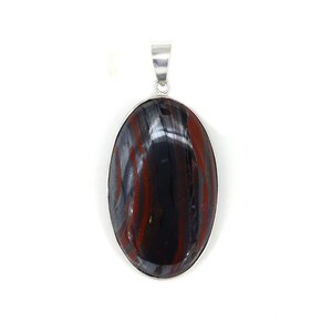 Natural Iron Tiger Eye Pendant, Iron Tiger Eye Gemstone Pendant, Healing Pendant, 925 Sterling Silver Jewelry, Crystal Necklace