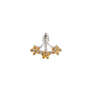 Flower Style Silver Citrine Pendent, Stylish dainty Flower Pattern Necklace, Natural Citrine Gemstone Pendant, 925 Sterling Silver jewelry