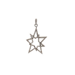 Star NECKLACE , Romantic Necklace, Art Jewelry, Trending Jewelry, Vintage Diamonds Silver Star Pendant Gift For Her