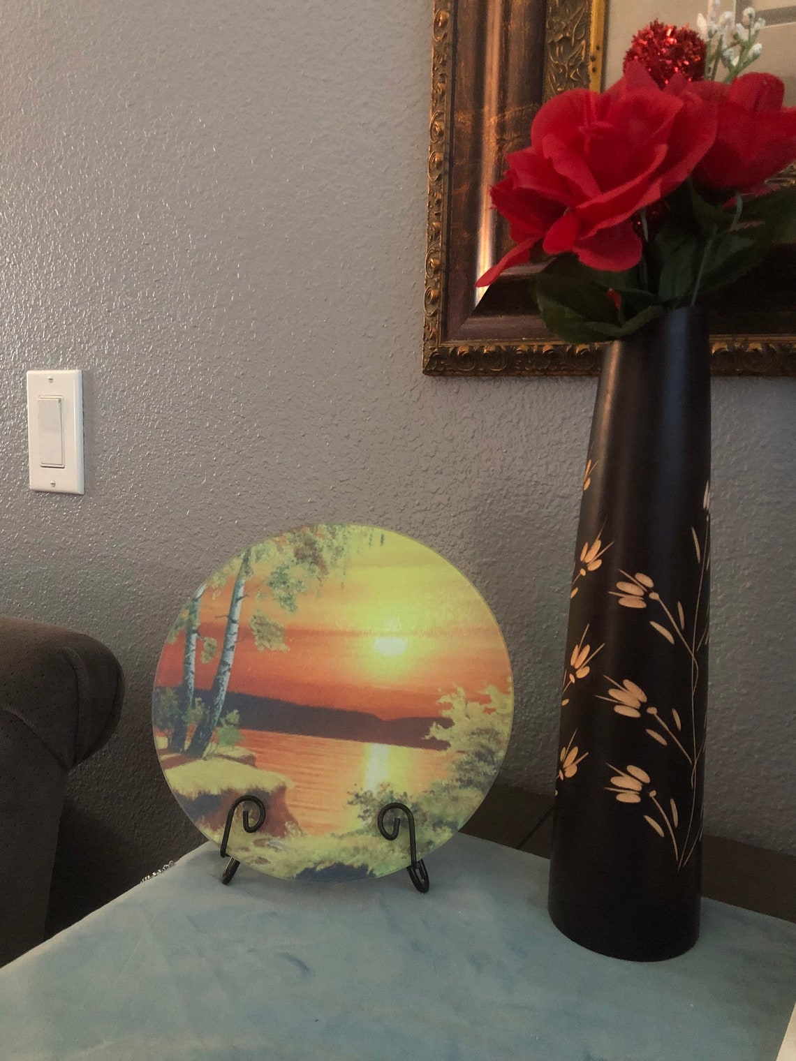 Decorative 8x8 Glass Cutting Board / Trivet Etsy