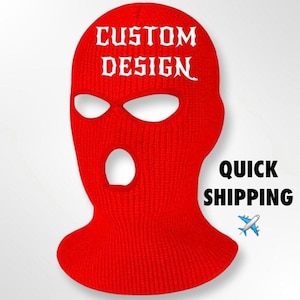 Personalized ski mask, personalized embroidery ski mask, custom ski mask, 3 hole ski mask, custom design embroidery ski mask