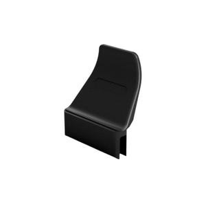 Puede incluir: Soporte para teléfono de plástico negro con la parte posterior curvada y una base plana.