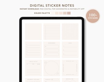 100+ Digital Sticker Notes for Goodnotes and Notability- Minimalists planner for iPad precropped PNG