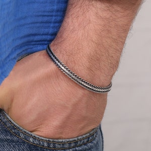 Handmade Sterling Silver Viking Chain Bracelet for Men