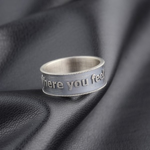 Personalized Silver Ring, Custom Quote Band, Engraved Ring for Him, Christmas Gift, Personalized Jewelry, Inspirational Gift Idea