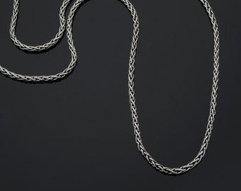 Sterling Silver Man Necklace, Rope Chain Necklace, Handmade Unique Rope Chain Necklace, Silver Men's Jewelry, Oxidized Chain, Men's Gift