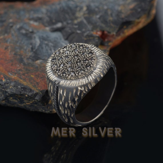 Bague homme unique bague homme argent homme bague oxyd e homme