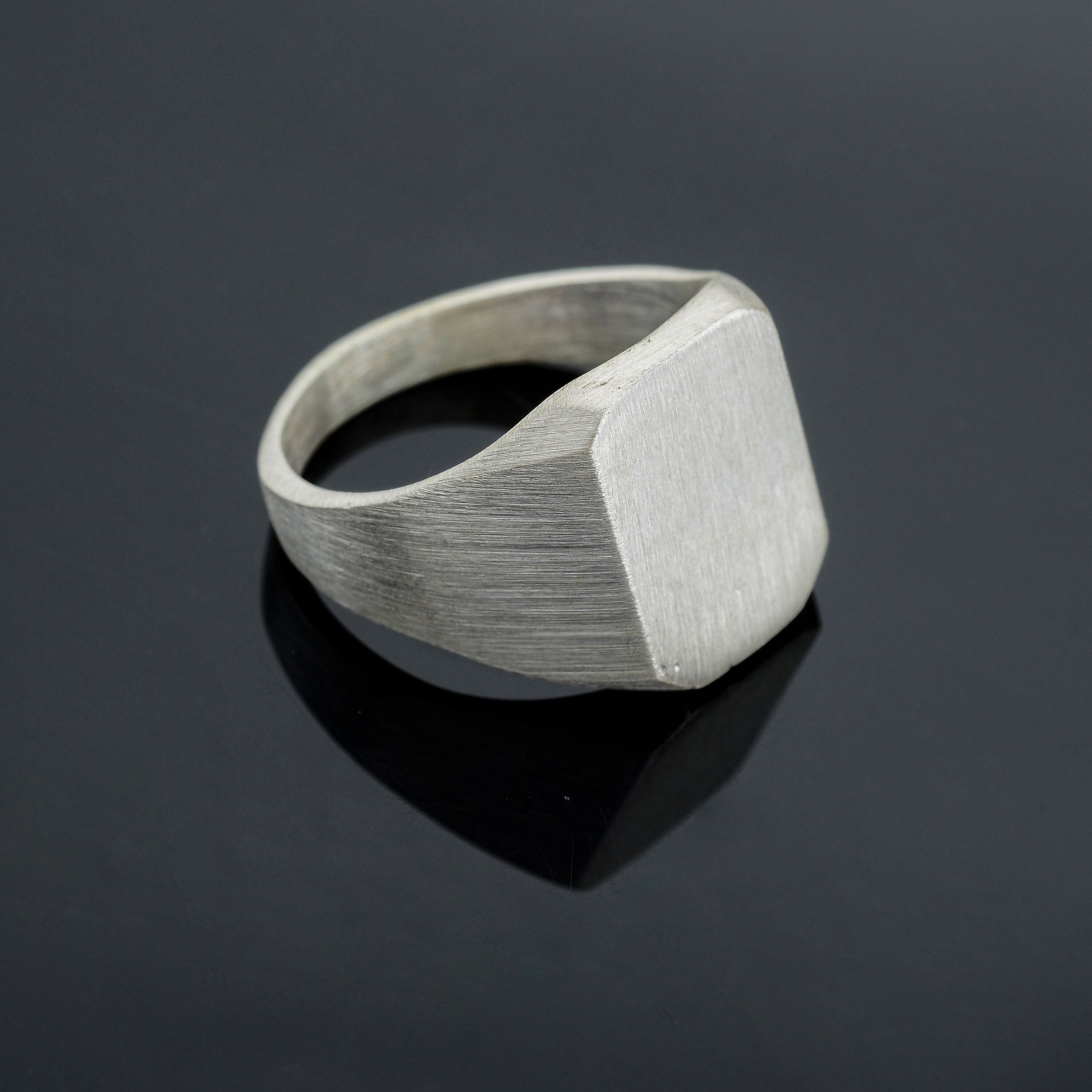 Handgemachter Sterling Silber Siegelring: Unisex stapelbarer Pinky Ring