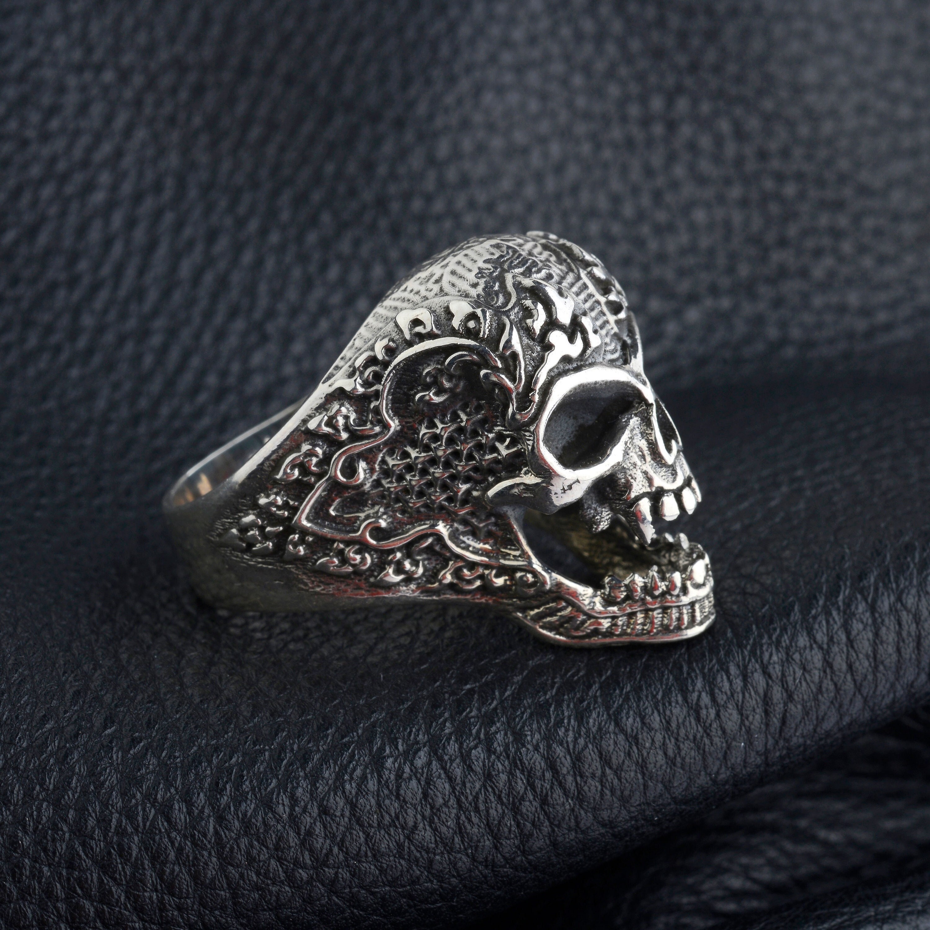 Anello Vintage Teschio Argento Portonovo Bracciali Italiani Anl05201 - 6