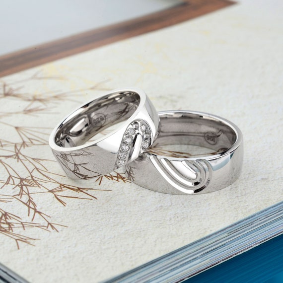 Heart wedding rings his hotsell and hers