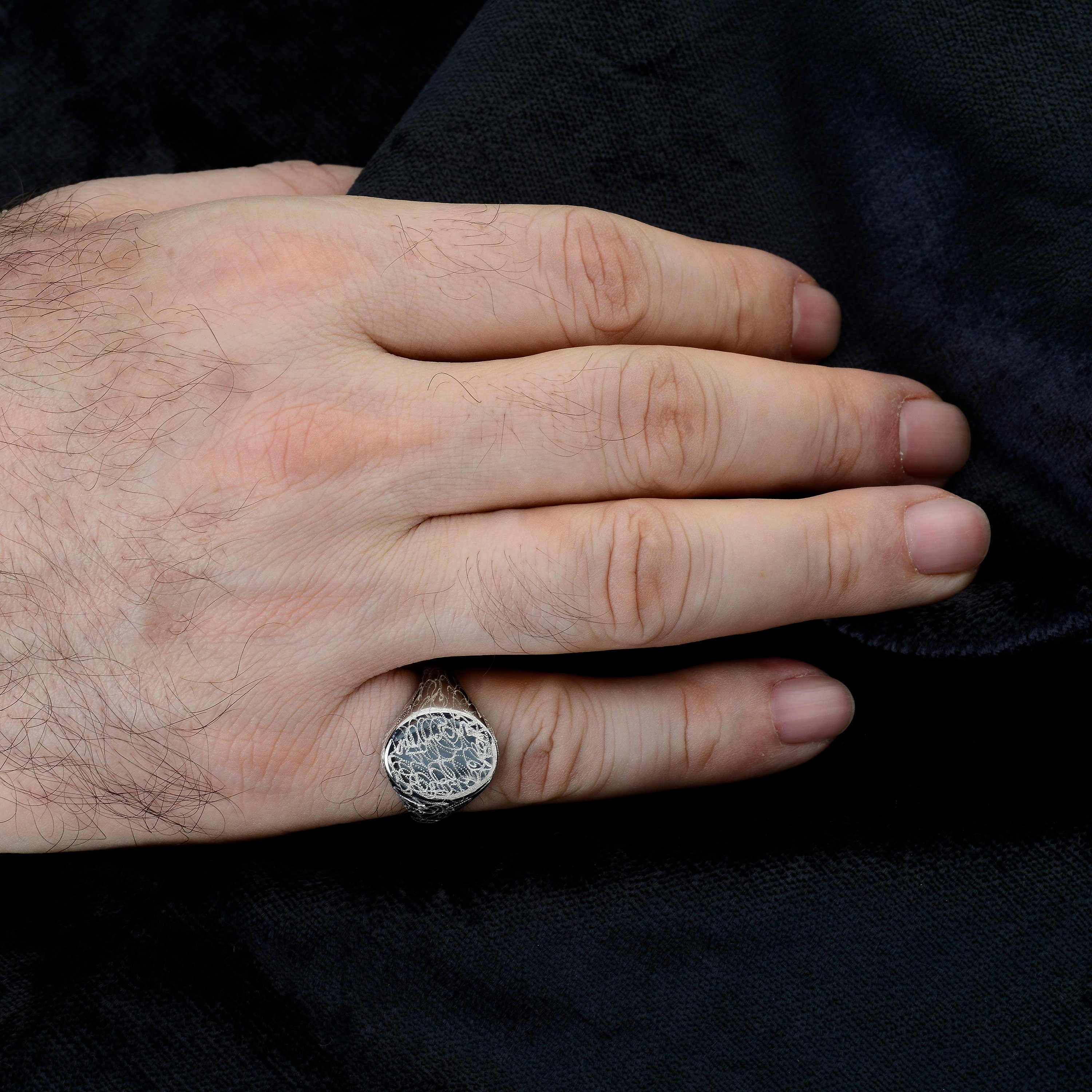 Handmade Sterling Silver Signet Ring: Unisex Stackable Pinky Ring