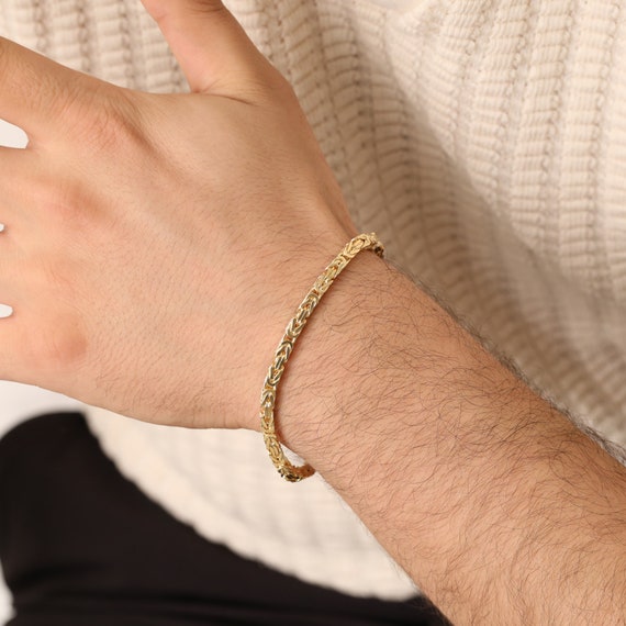 Handmade Gold Plated Byzantine Bracelet - King Chain Design