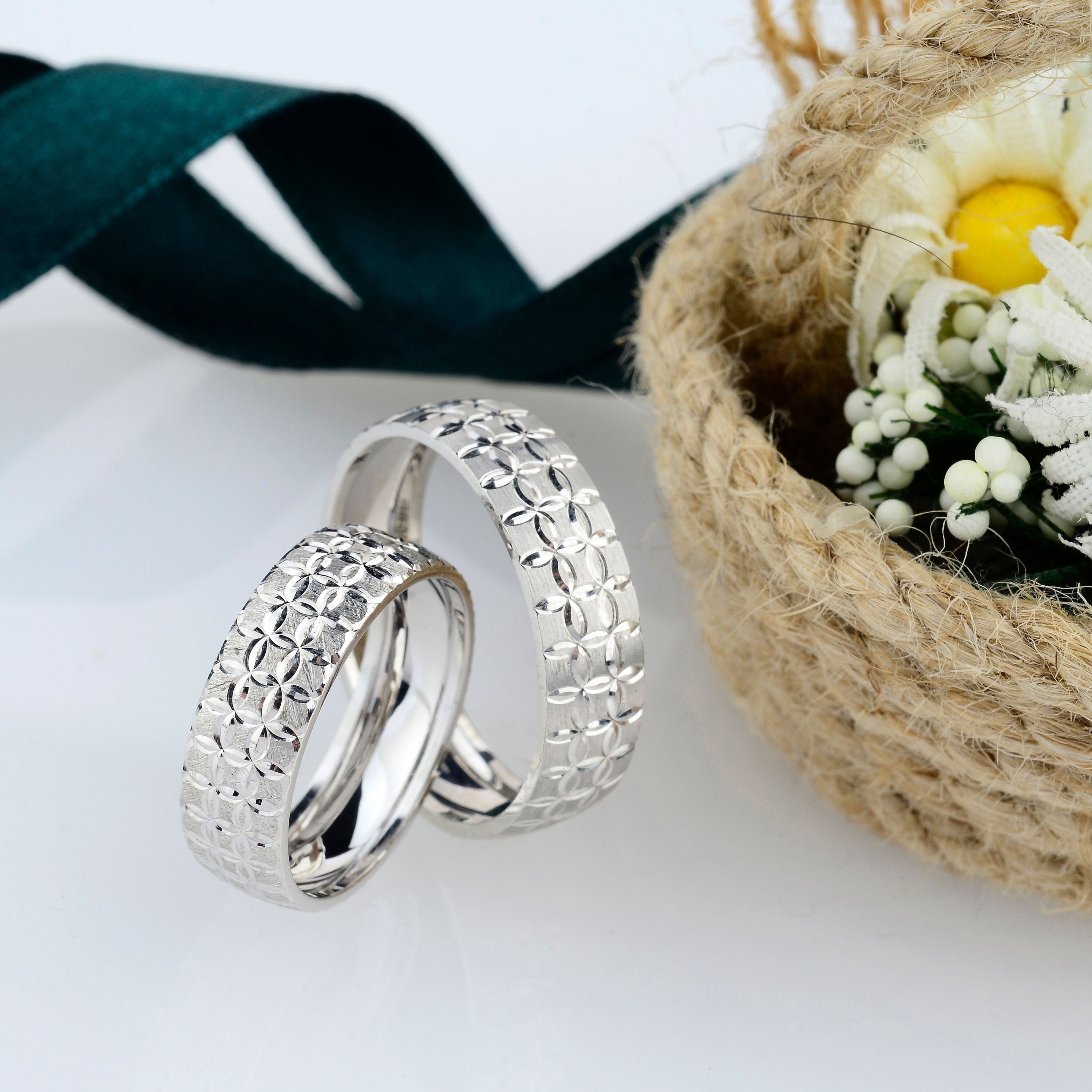 Jewelry Original Silver Couple Rings Sterling Silver Wedding Band