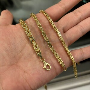 Pulsera bizantina bañada en oro hecha a mano - Diseño King Chain imagen 6
