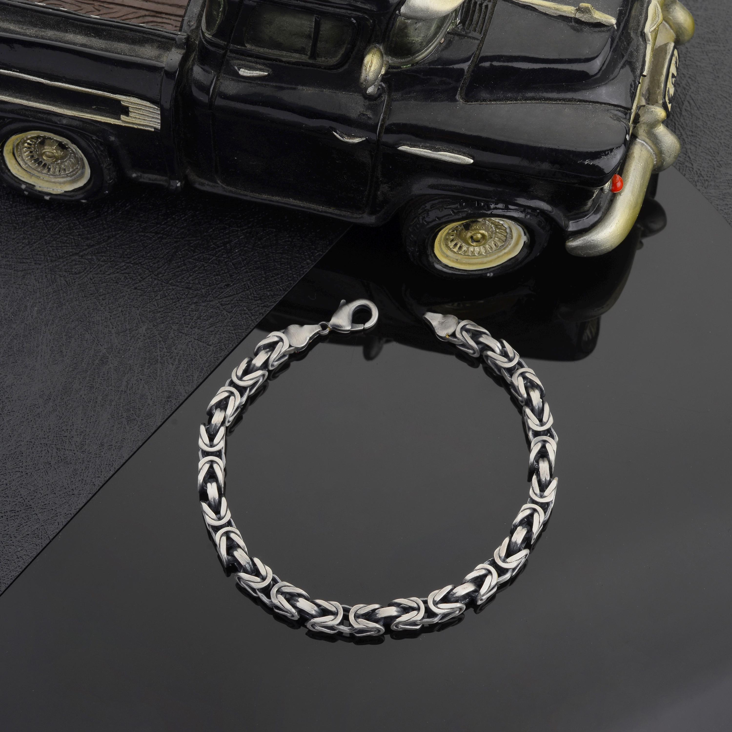 Handmade Oxidized Byzantine Chain Bracelet - King Chain Design - Etsy
