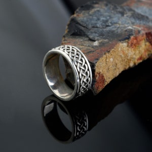 Celtic Knot Spinner Ring Sterling Silver Engraved Ring - Etsy