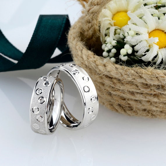 Etsy silver on sale wedding bands
